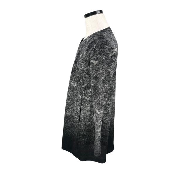 Eileen Fisher Felted Wool Sprinkle Open Front Jacket Women’s XS Gray Black Ombre - Picture 4 of 10